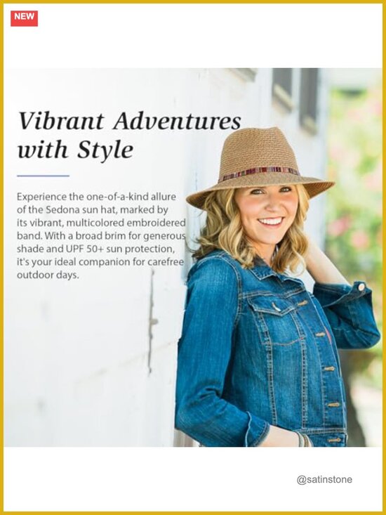 UPF 50+ Sun Protection Fedora - Packable Wide Brim Straw Hat